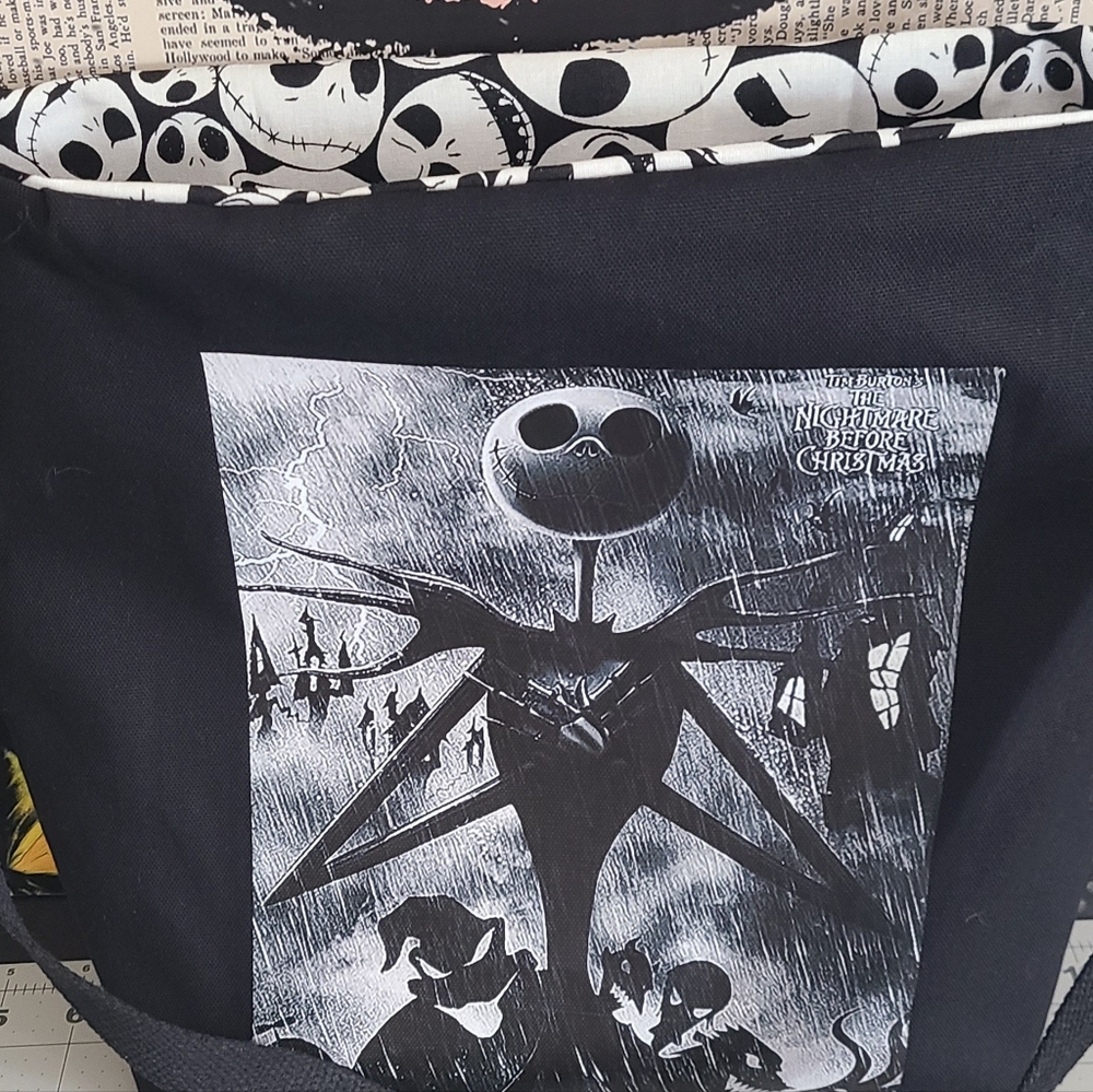Nightmare before christmas tote bag 14x12 handmade